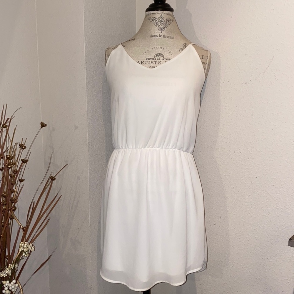 Poetry spaghetti strap white summer dress XS